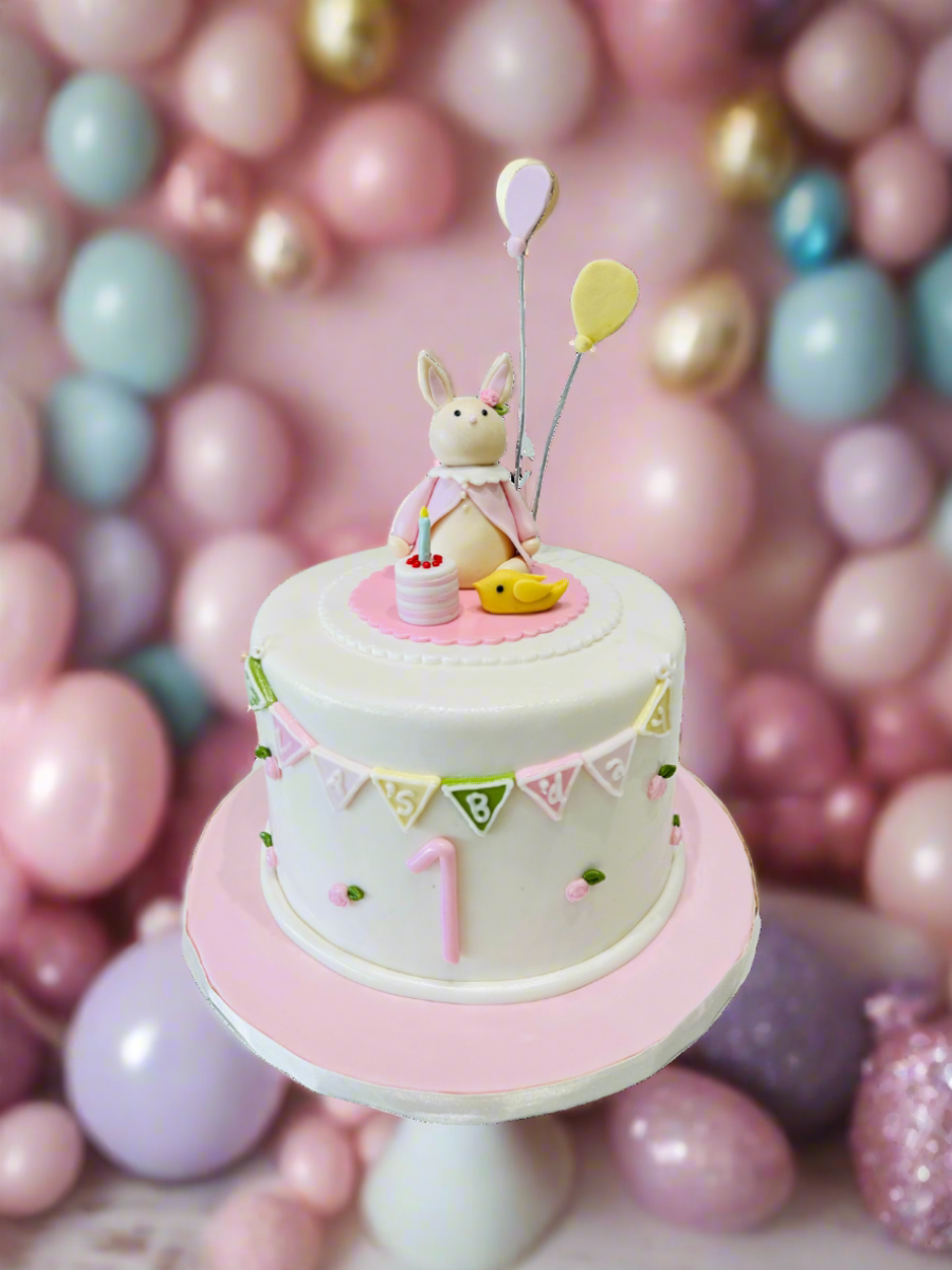 Bunny Birthday Fondant Cake
