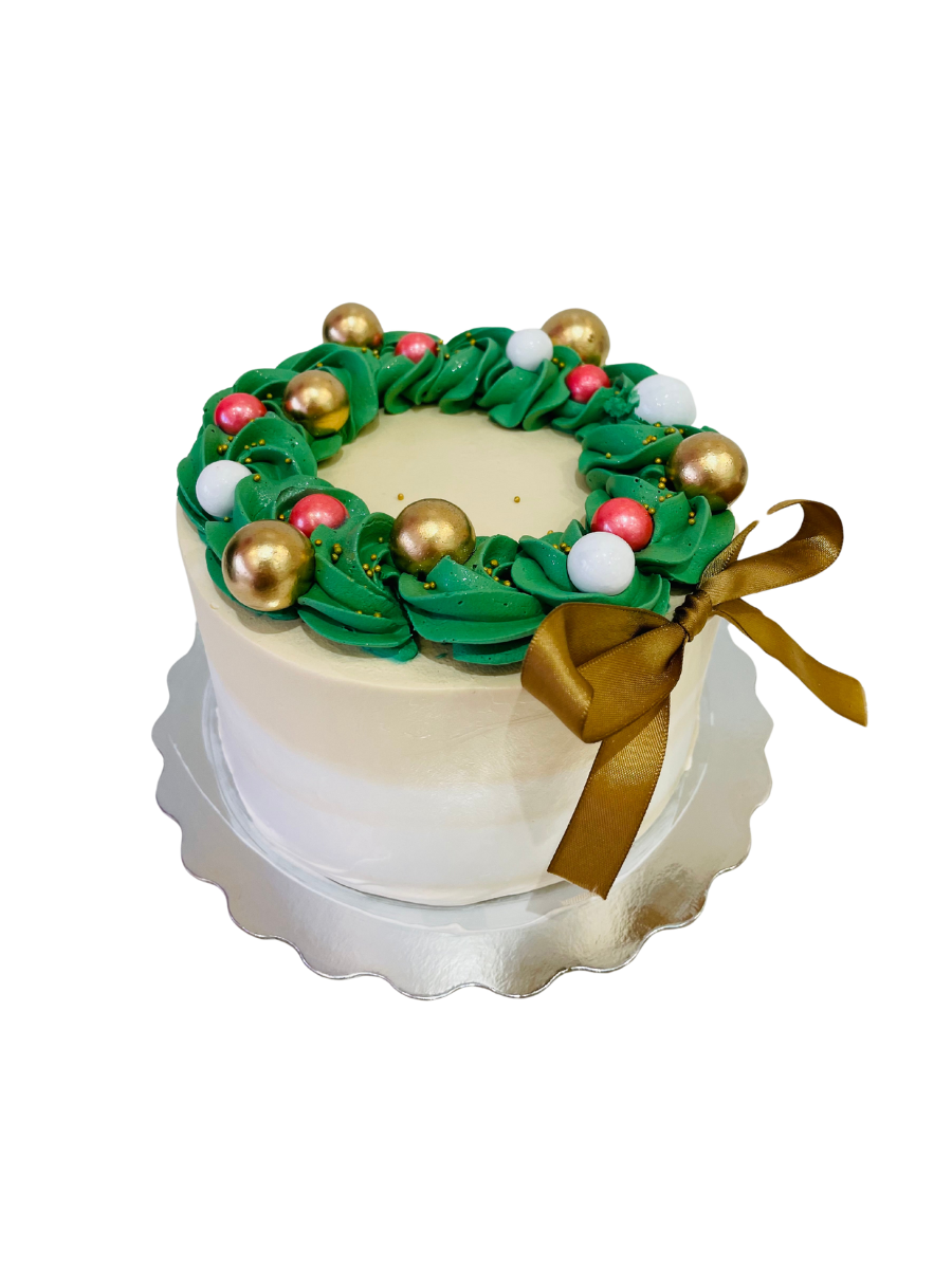 Christmas Bow Cream Cake
