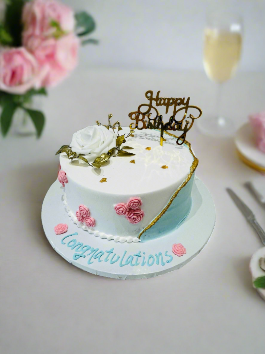 Gagan Teal Birthday Cake