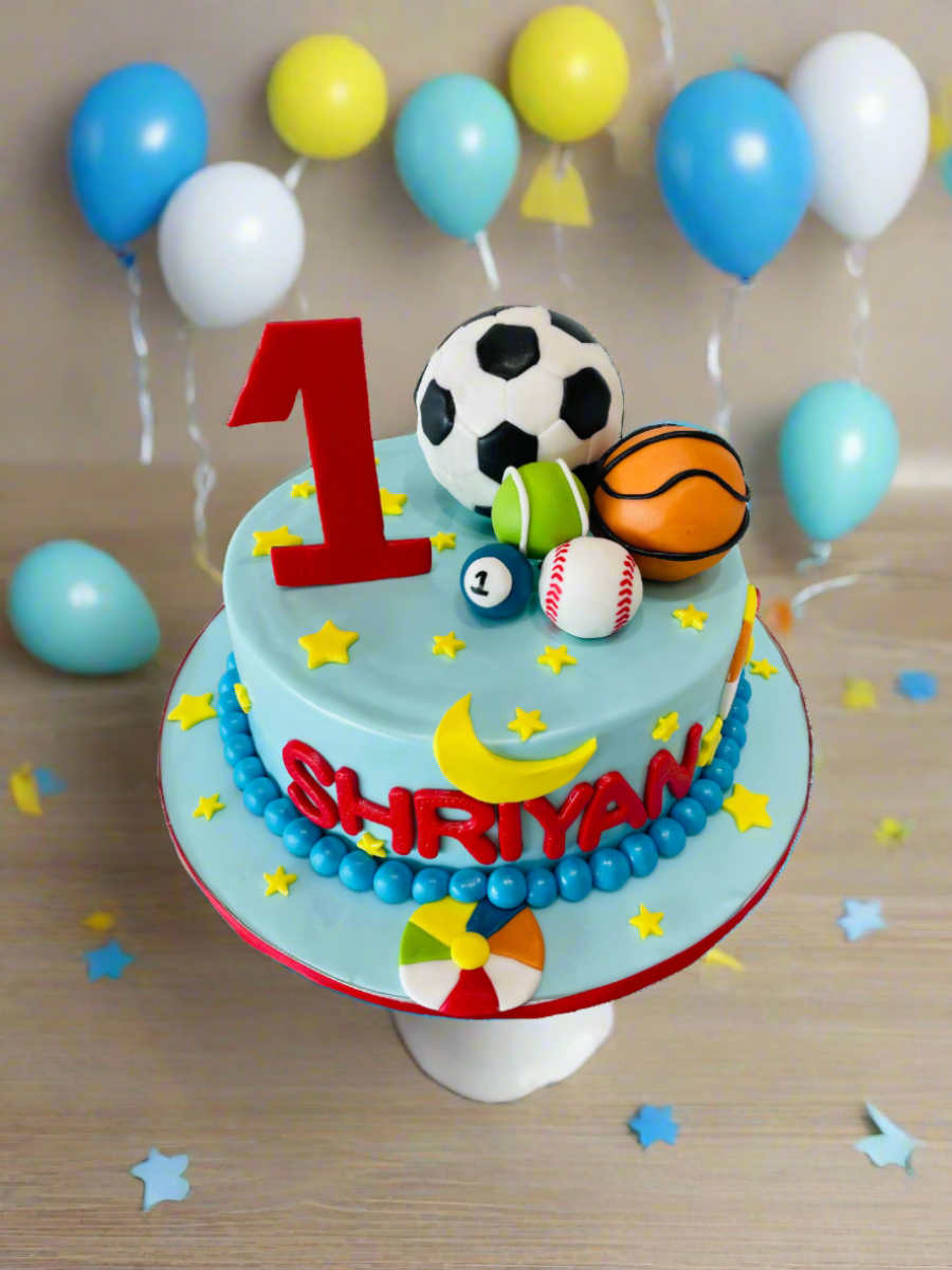 Shriyan Sport Balls Fondant Cake