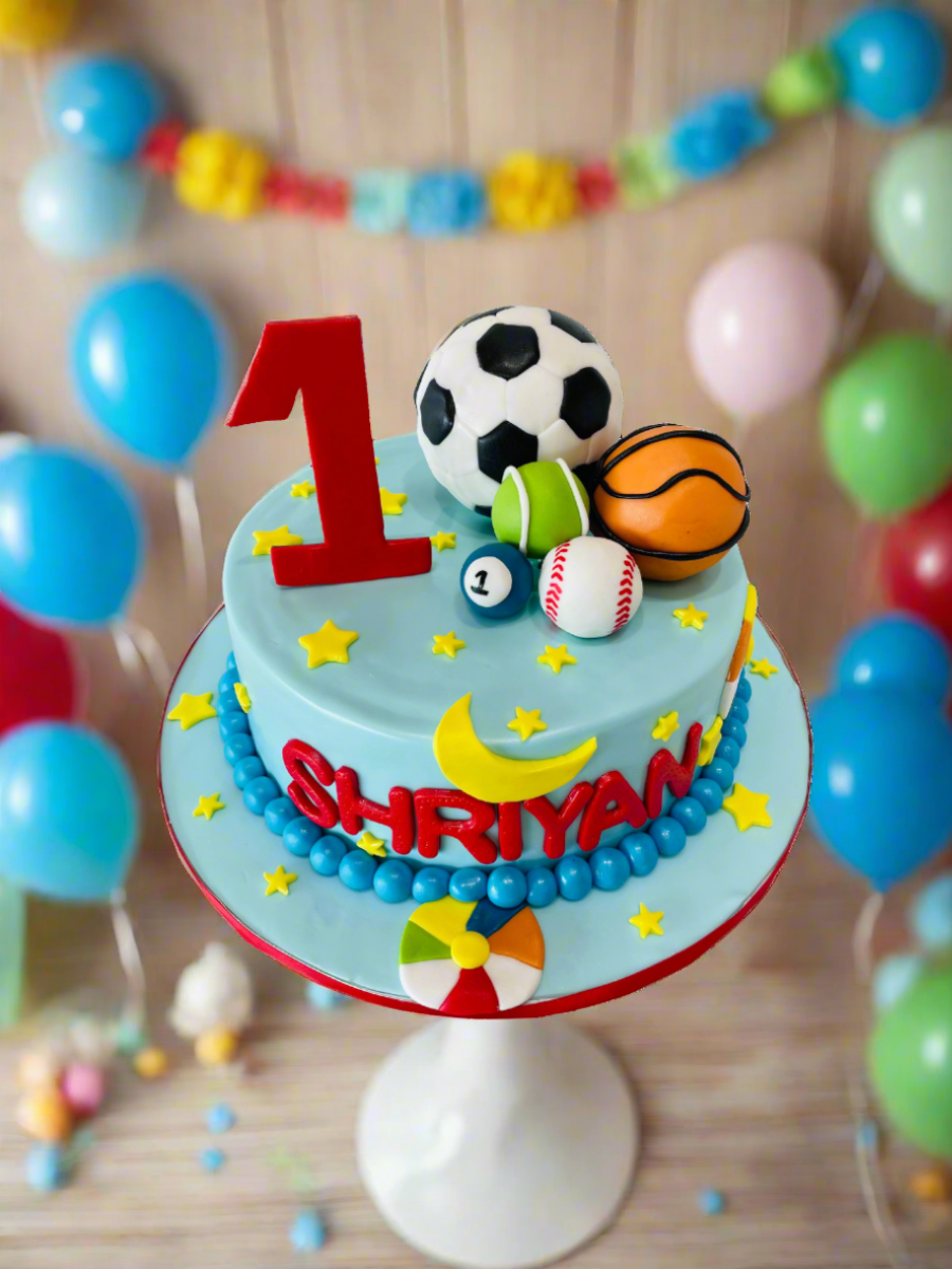 Shriyan Sport Balls Fondant Cake