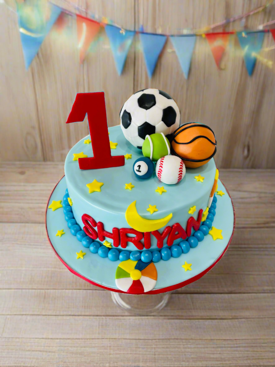 Shriyan Sport Balls Fondant Cake
