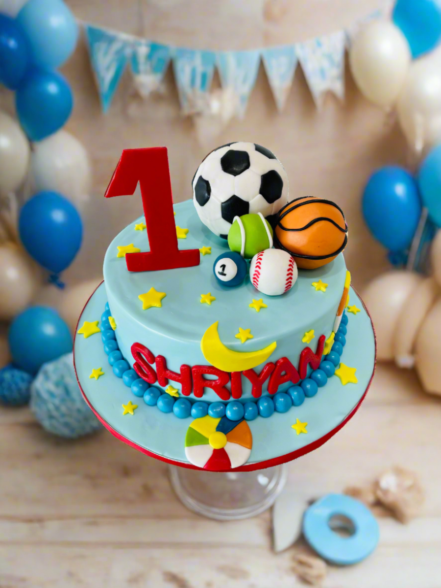 Shriyan Sport Balls Fondant Cake