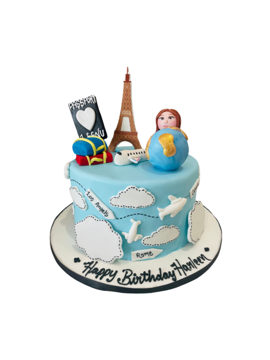 Travel Freak Fondant Cake