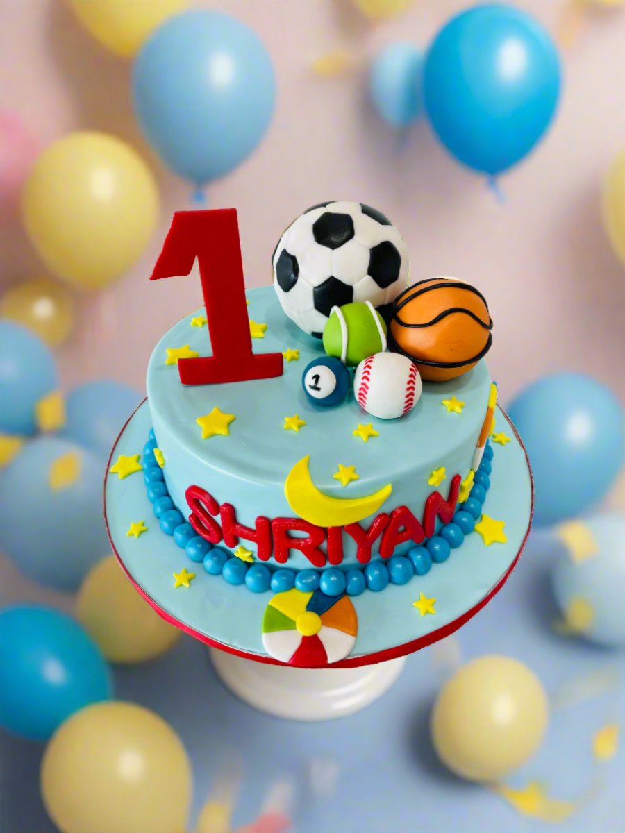Shriyan Sport Balls Fondant Cake