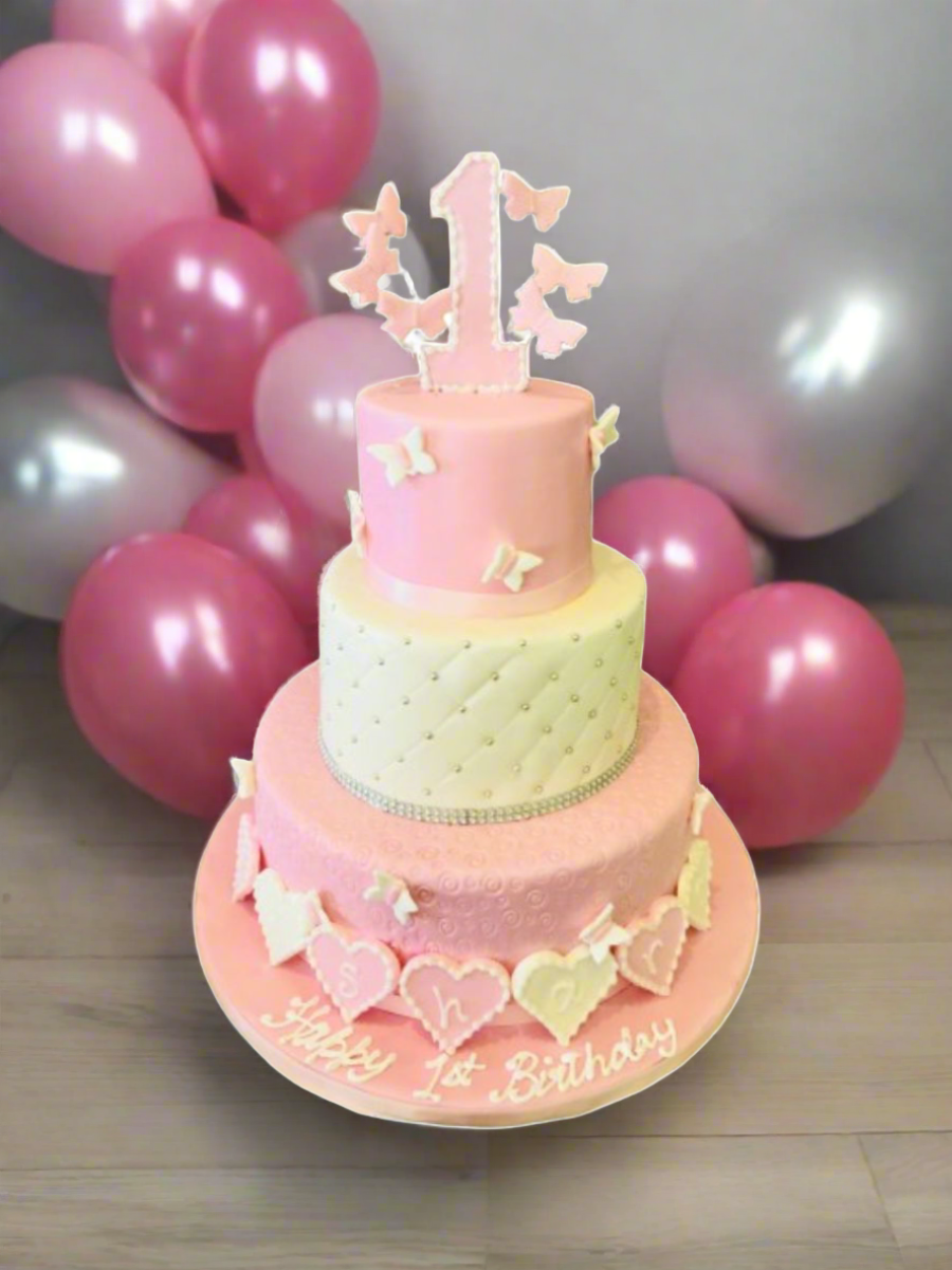 Roseline Tiered Fondant Cake