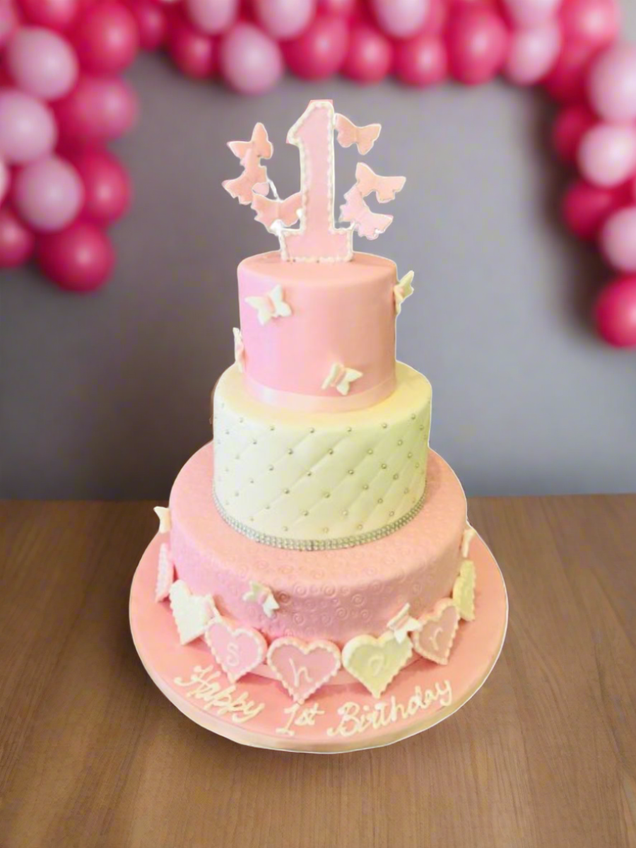 Roseline Tiered Fondant Cake