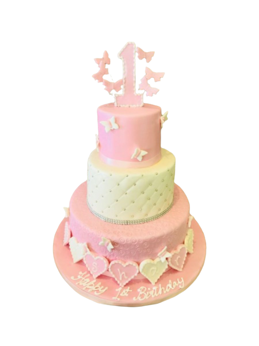 Roseline Tiered Fondant Cake