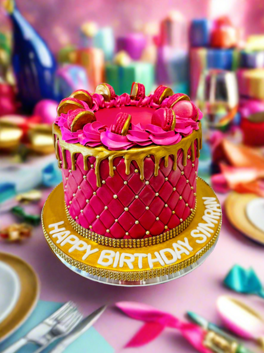 Simran Pink & Gold Cake