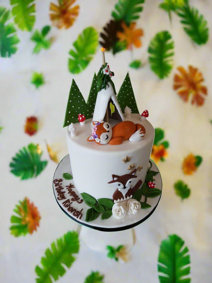 Fox Forest Birthday Cake