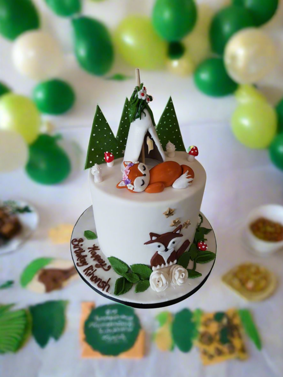 Fox Forest Birthday Cake