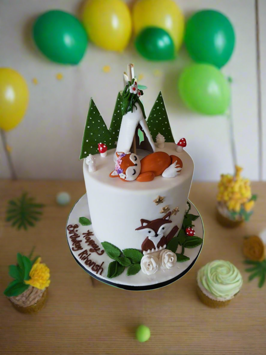 Fox Forest Birthday Cake
