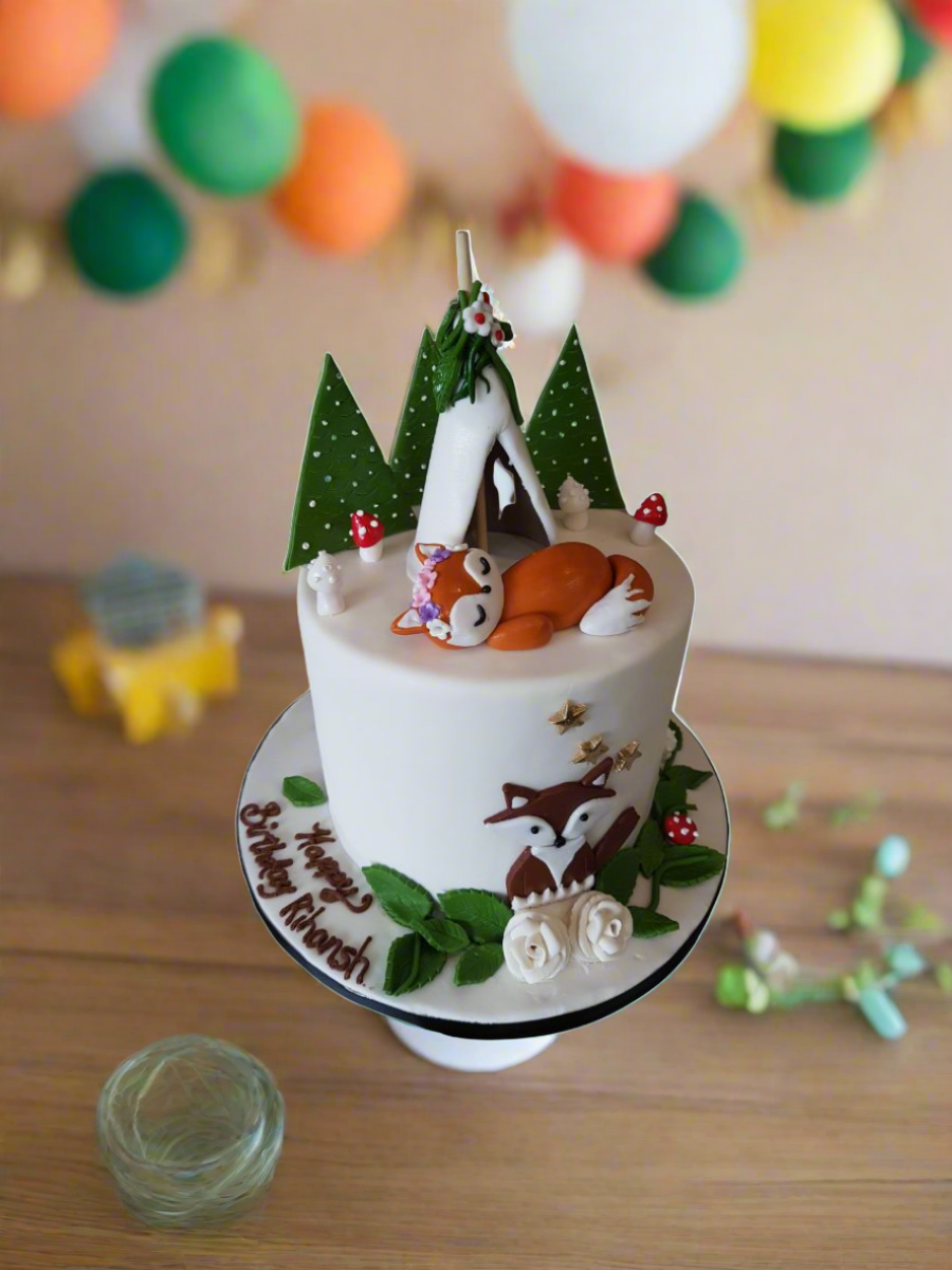 Fox Forest Birthday Cake