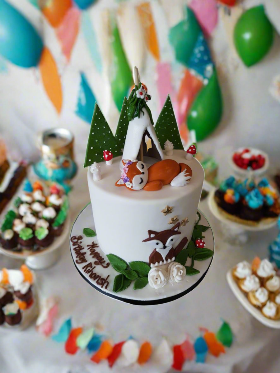 Fox Forest Birthday Cake