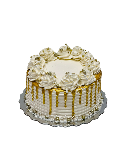 Ivory & Gold Birthday Cake