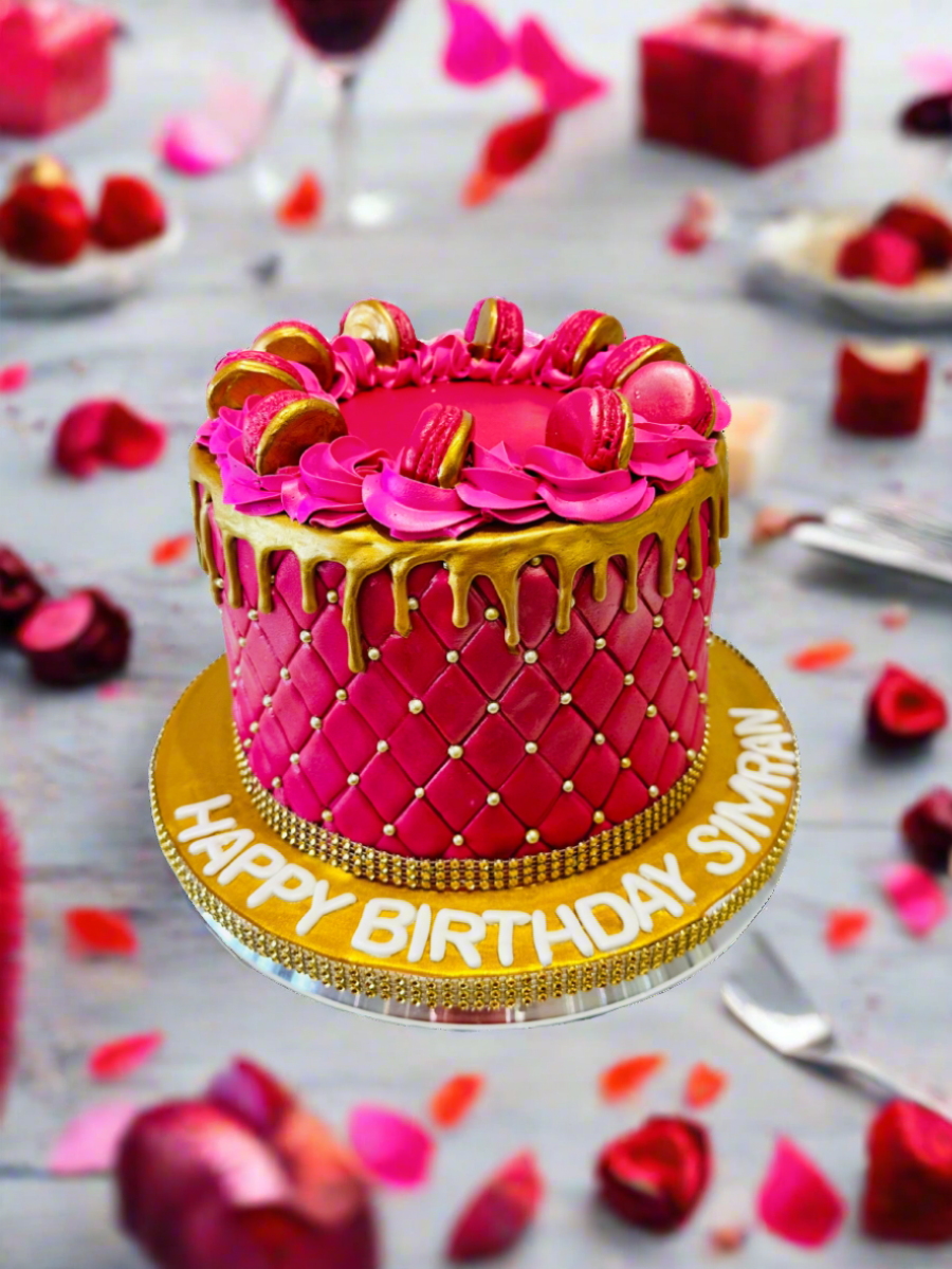 Simran Pink & Gold Cake