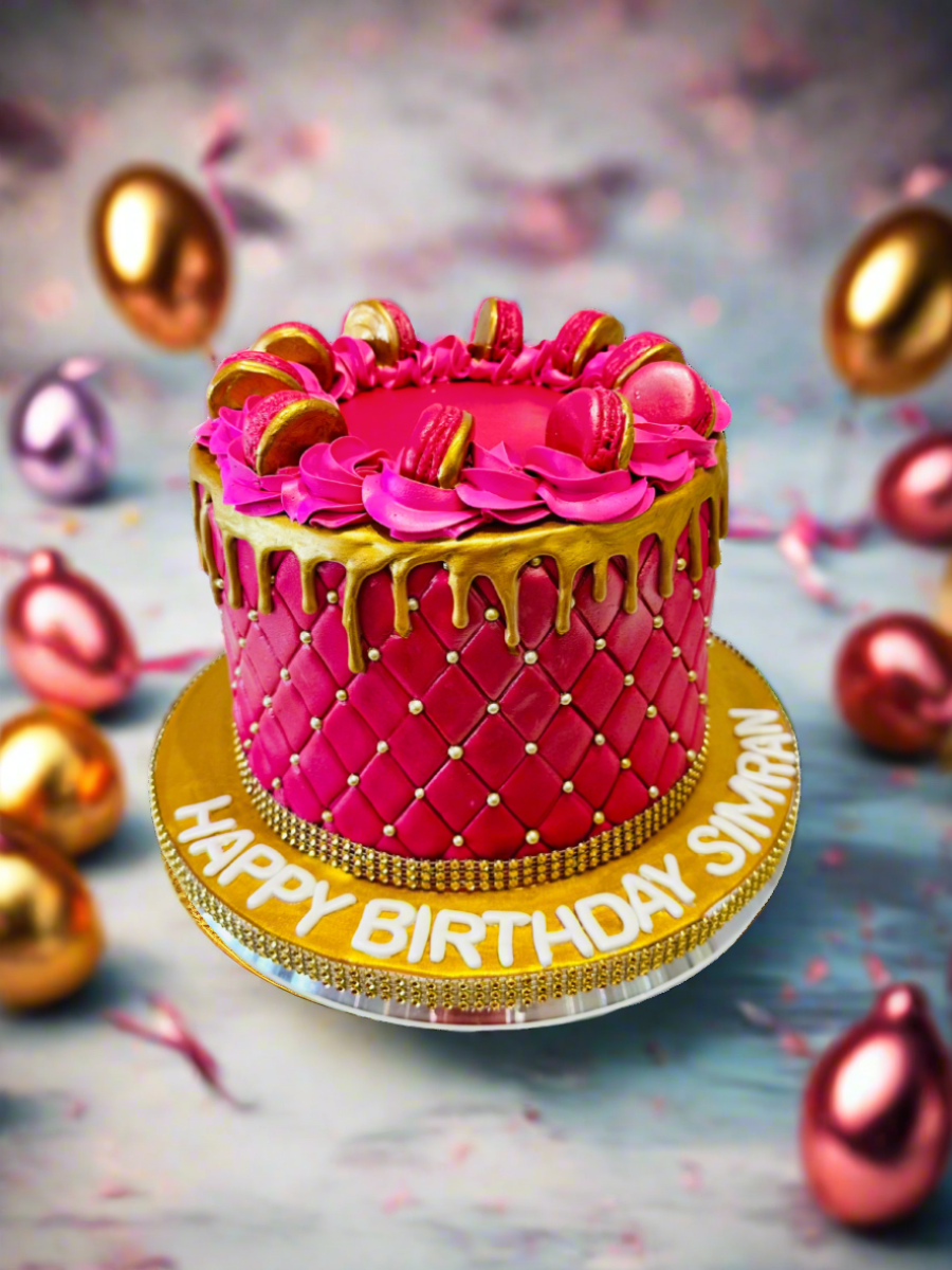 Simran Pink & Gold Cake