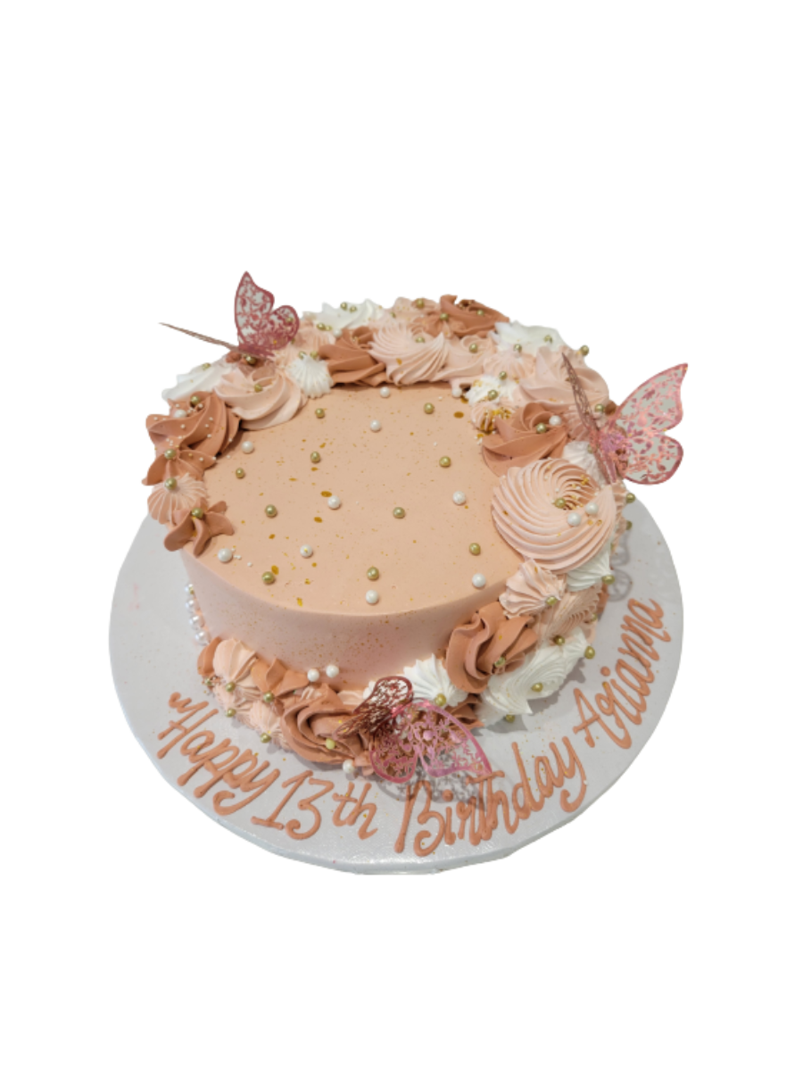 Arianna Rose Gold Butterfly Cake