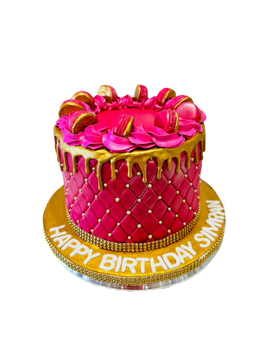 Simran Pink & Gold Cake