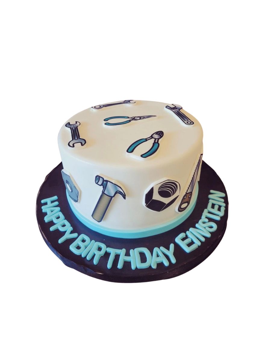 Einstein Tool Fondant Birthday Cake