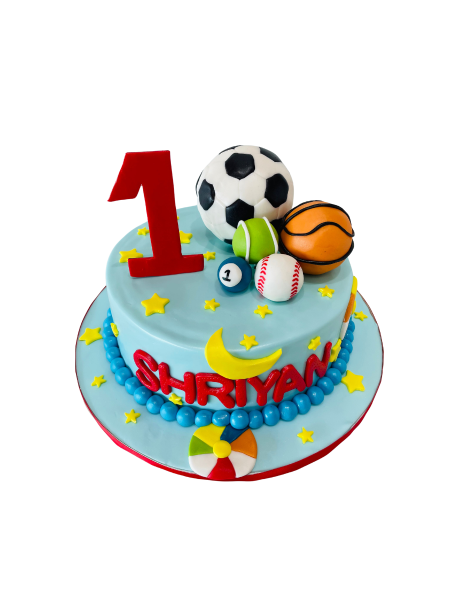 Shriyan Sport Balls Fondant Cake