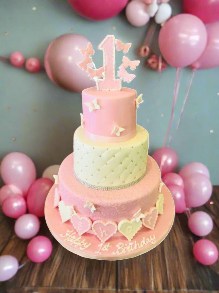 Roseline Tiered Fondant Cake