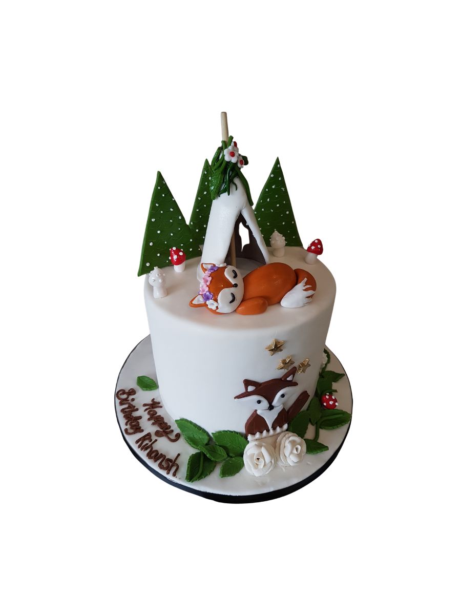 Fox Forest Birthday Cake