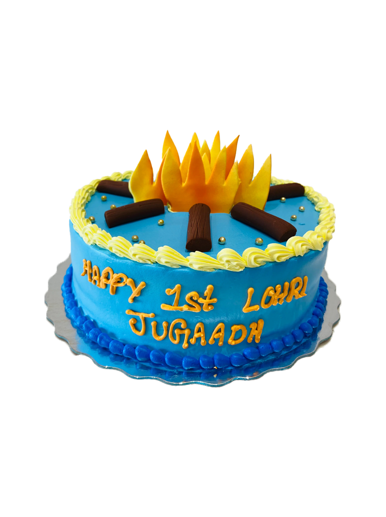 Blue Lohri Cake