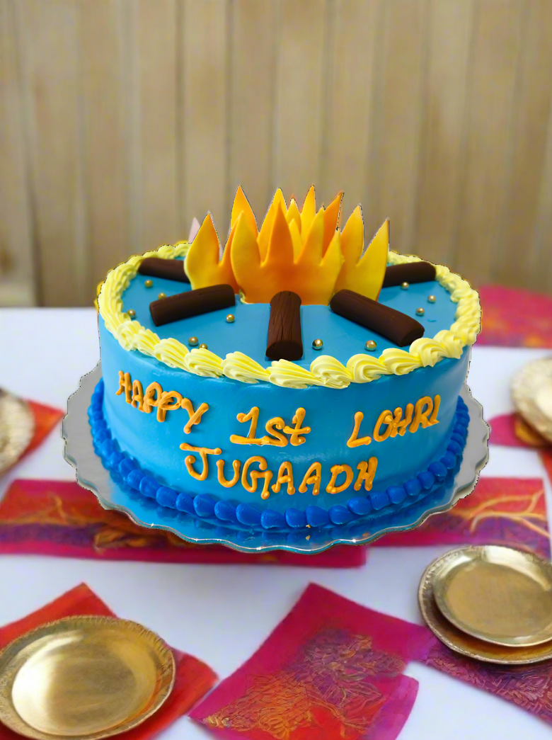 Blue Lohri Cake