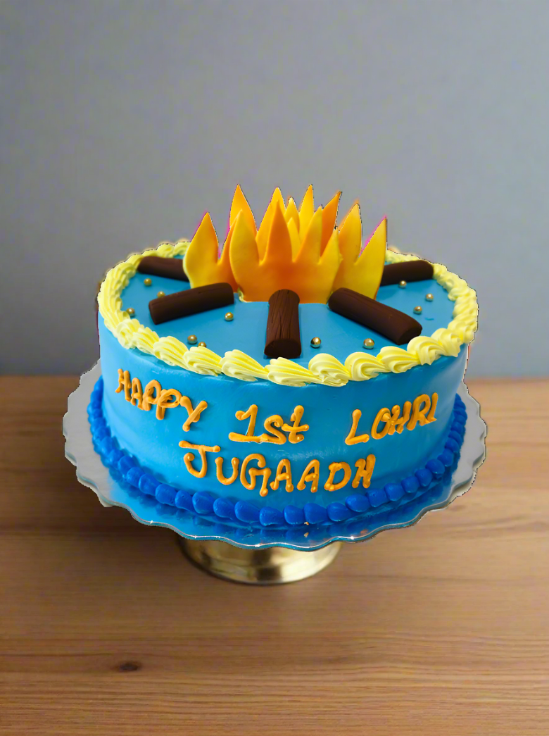 Blue Lohri Cake
