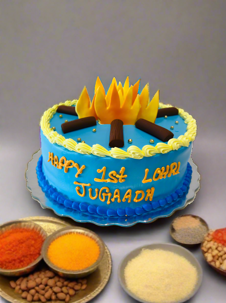 Blue Lohri Cake
