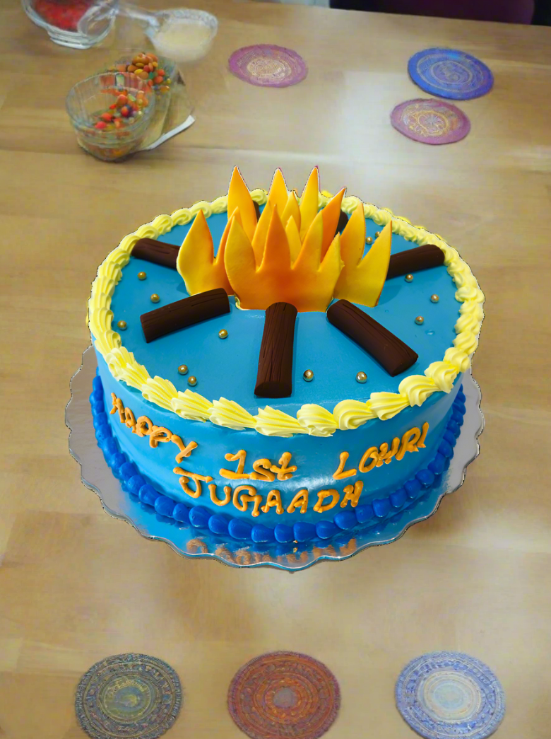 Blue Lohri Cake