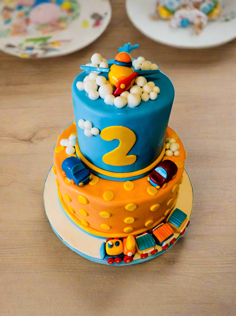 2Nd Birthday Car Fondant Cake
