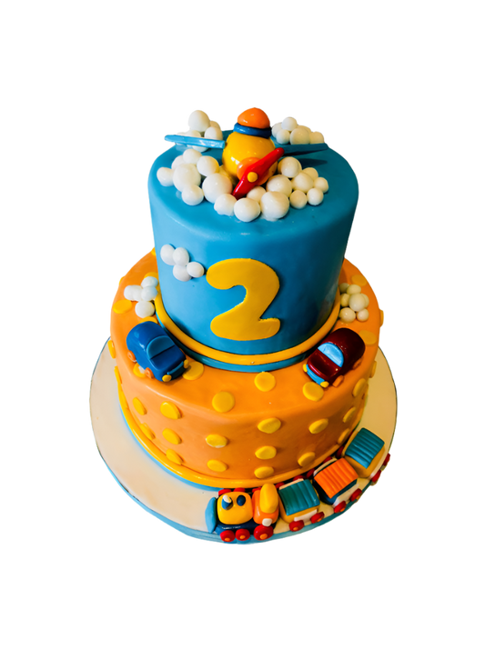 2Nd Birthday Car Fondant Cake