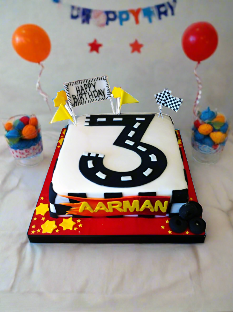 Race Car Speedster Fondant Cake