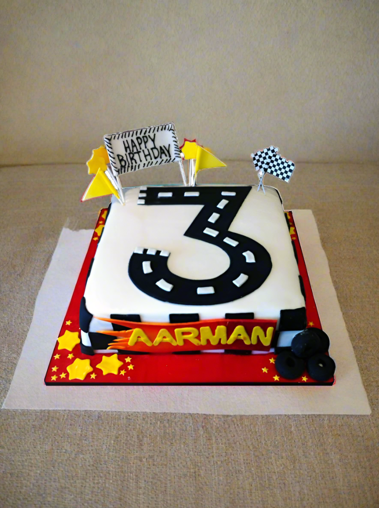 Race Car Speedster Fondant Cake