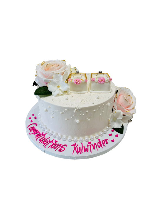 Ivory Kulwinder Engagement Cake