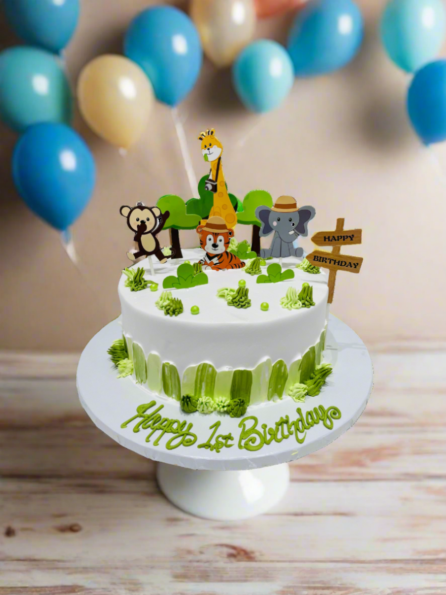 Jungle Animal Safari Cream Cake