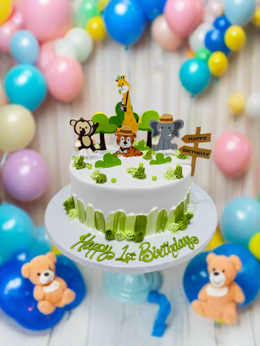 Jungle Animal Safari Cream Cake