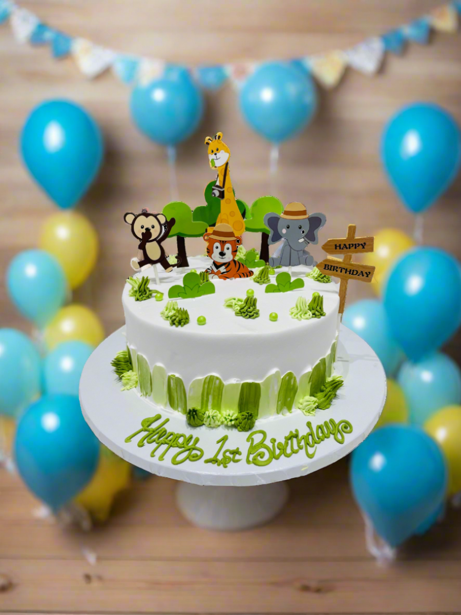 Jungle Animal Safari Cream Cake