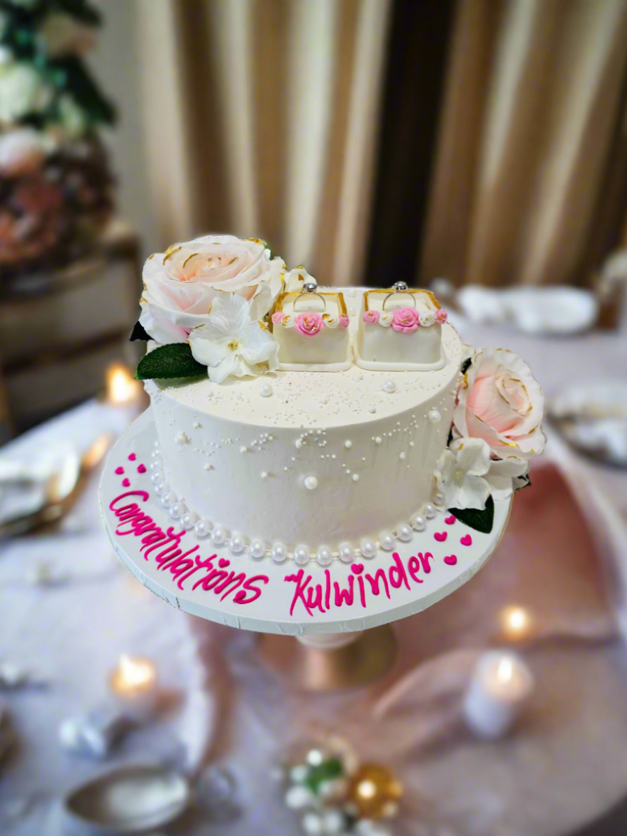 Ivory Kulwinder Engagement Cake