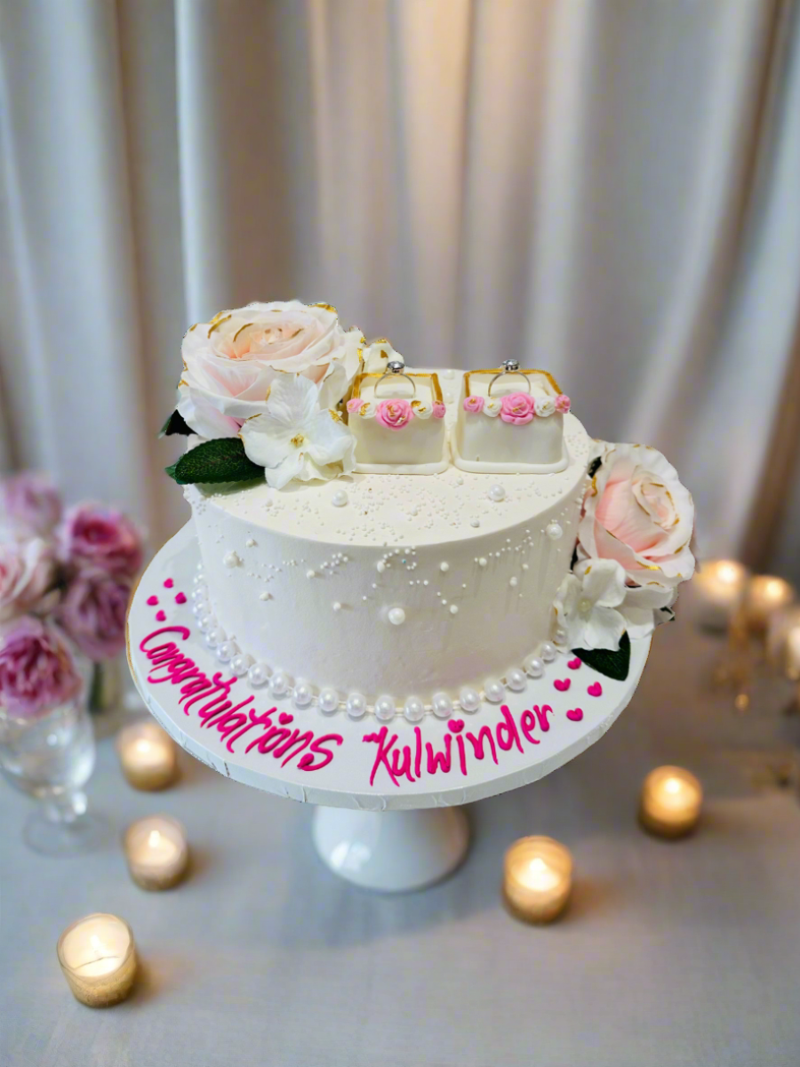 Ivory Kulwinder Engagement Cake