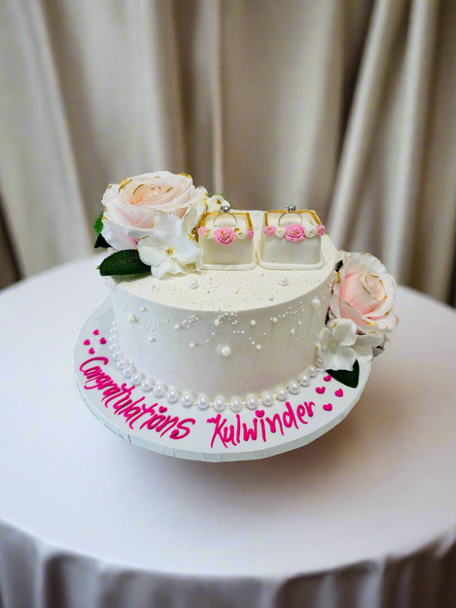 Ivory Kulwinder Engagement Cake