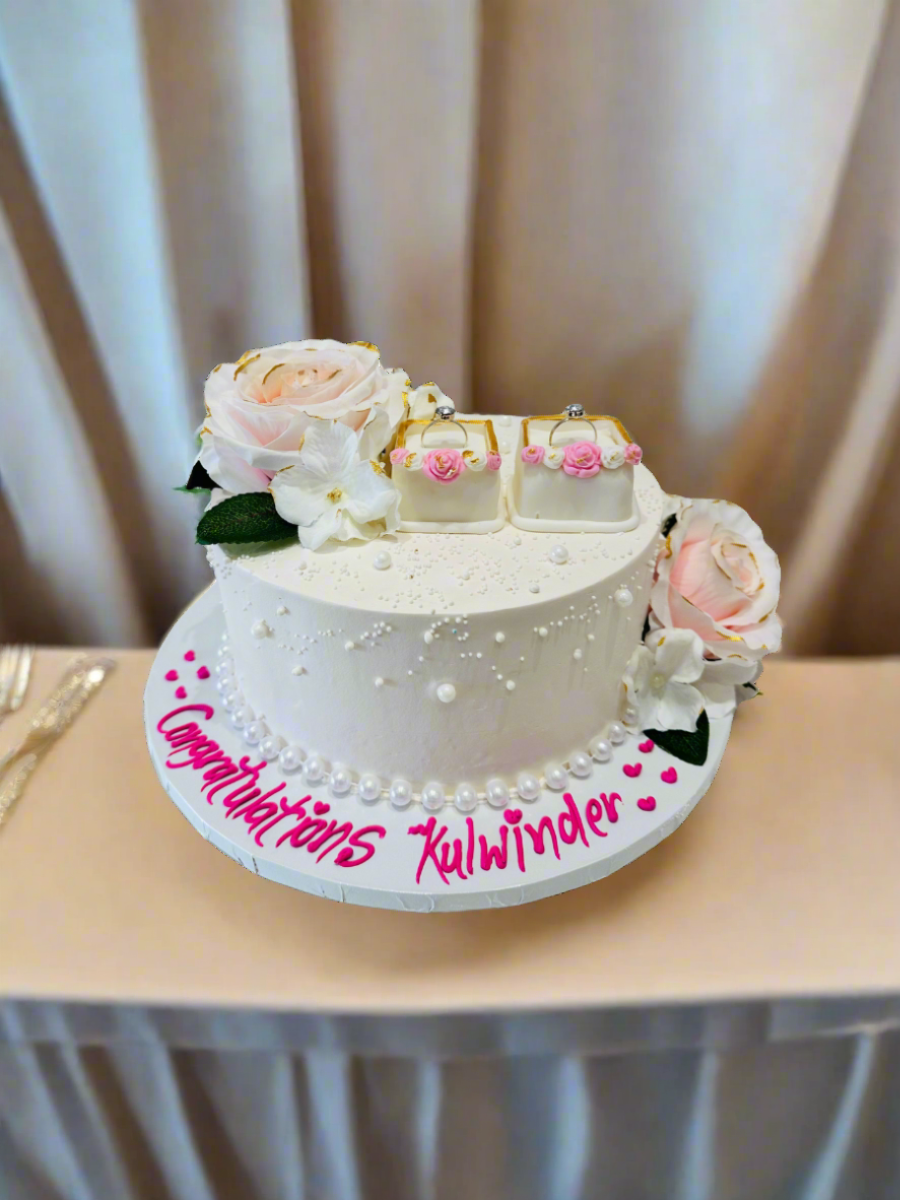 Ivory Kulwinder Engagement Cake