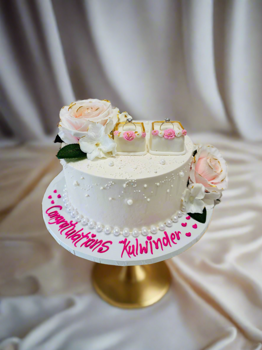 Ivory Kulwinder Engagement Cake