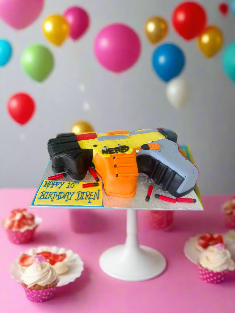 Nerf Gun Fondant Molded Cake