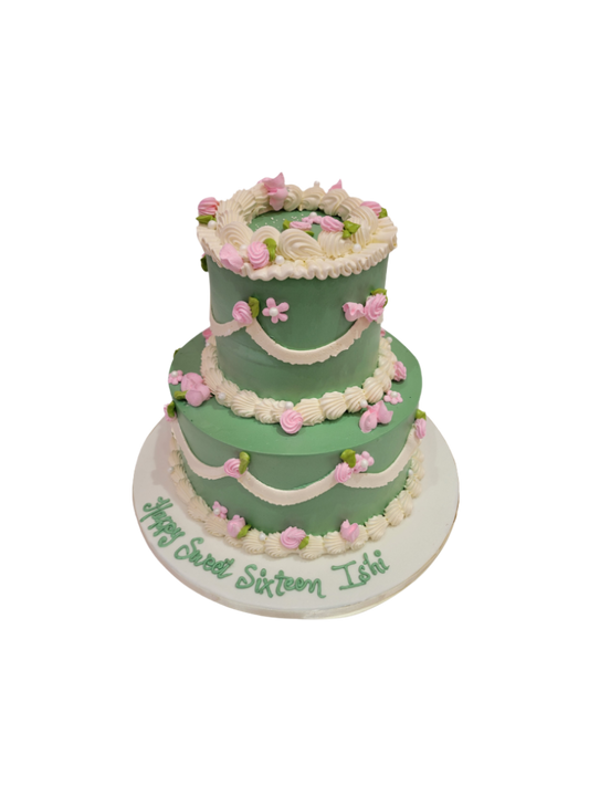 Ishi's Sweet Sixteen Cream Tiered Cake