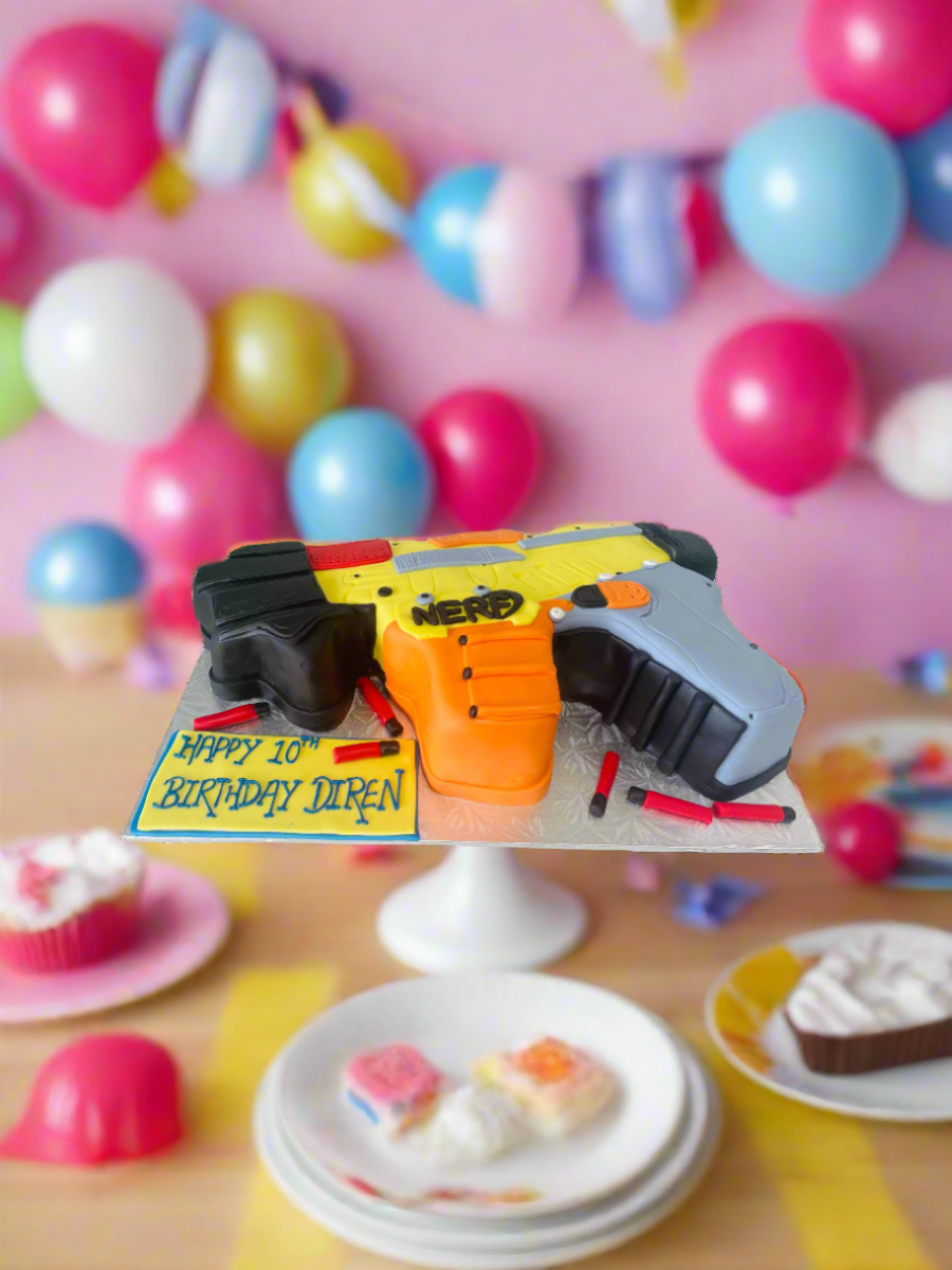 Nerf Gun Fondant Molded Cake