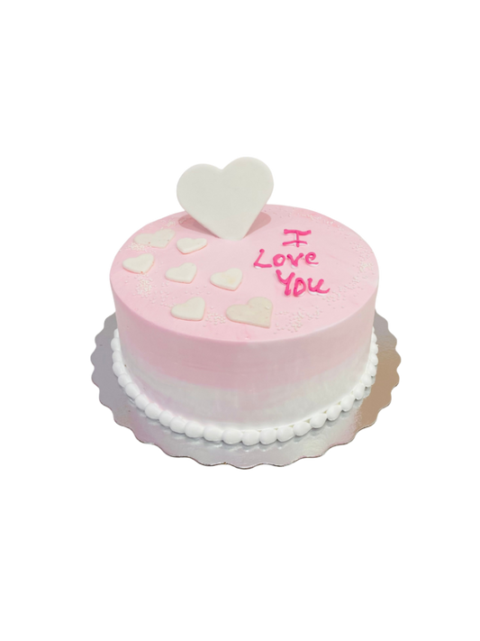Pink Hearts Valentines Cake