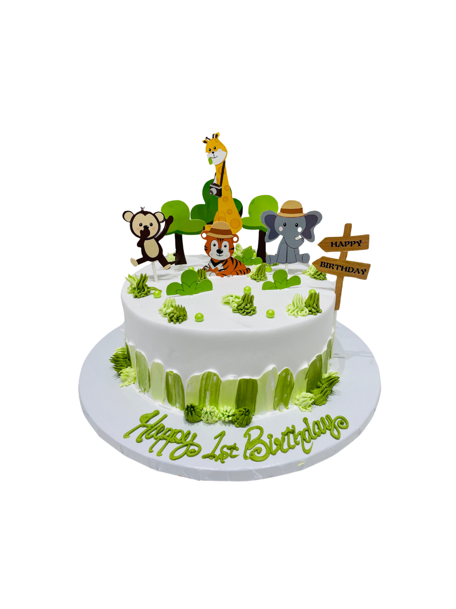 Jungle Animal Safari Cream Cake